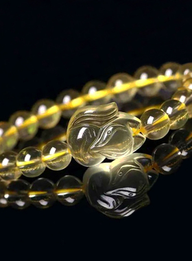 巴西手串灵狐天然黄水晶