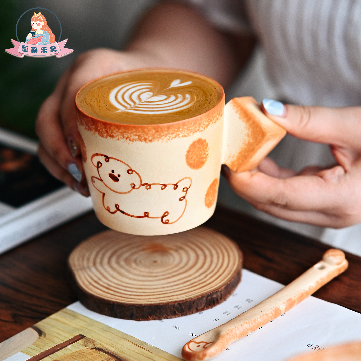 玺闻乐见陶瓷咖啡杯猫猫窑餐具碗