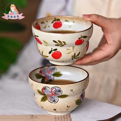 玺闻乐见手绘釉下彩陶瓷米饭碗