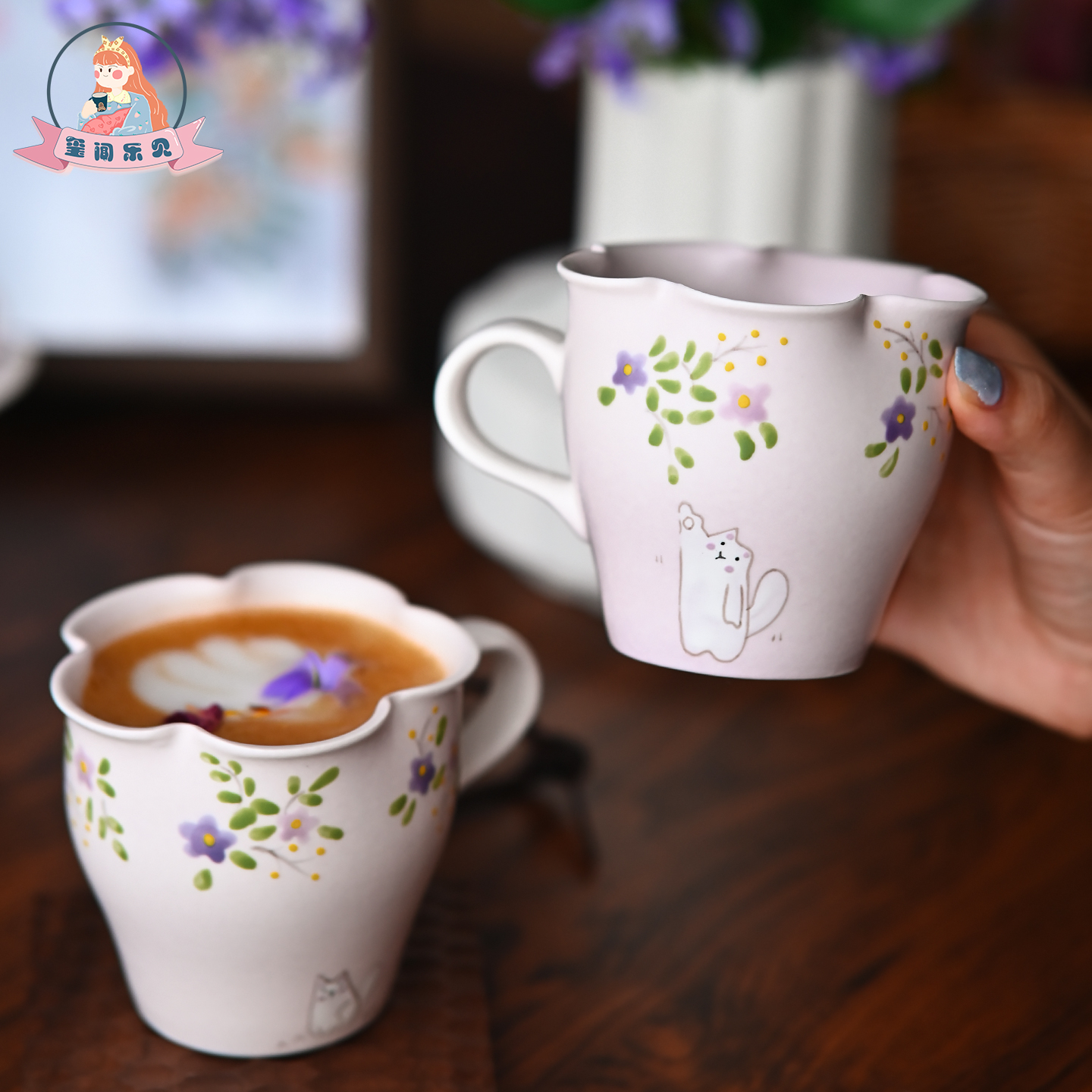玺闻乐见陶瓷猫咪咖啡杯杯碗餐具