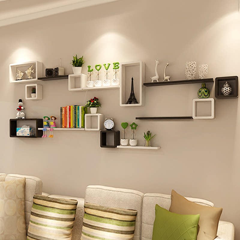 收纳架置物墙上壁挂创意格子墙架客厅沙发电视背景墙装饰造型格子