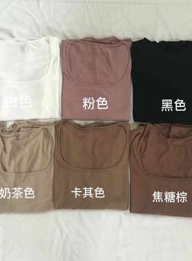 Huifeng女神复古大方领清透螺纹打底衫白色长袖木耳边T恤