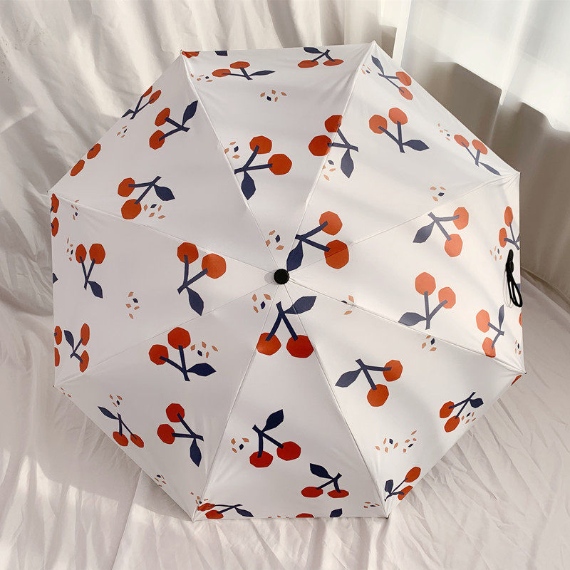 伞晴雨两用女全自动遮阳防晒日系甜美小清新樱桃折叠雨伞太阳伞