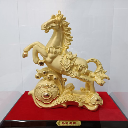 绒沙金马摆件生肖马工艺礼品