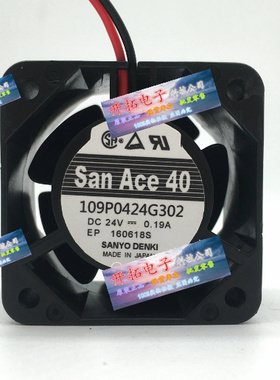 原装日本三洋109P0424G302 DC24V 0.19A 40*40*28MM 双滚珠风扇