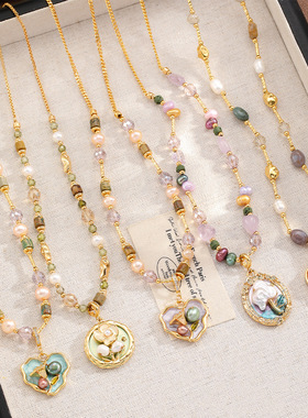 达令 淡水珍珠新中式长款项链 时尚百搭氛围感颈链 毛衣链 锁骨链