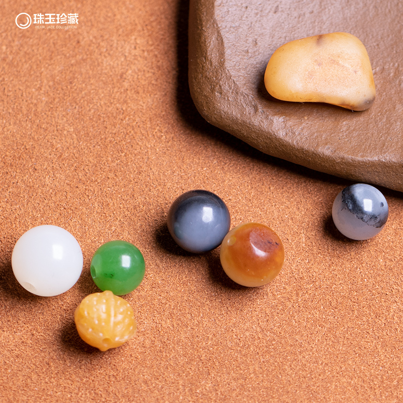 天然新疆和田玉圆珠散珠