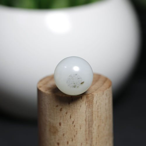 珠玉珍藏和田油库料白玉籽料圆珠