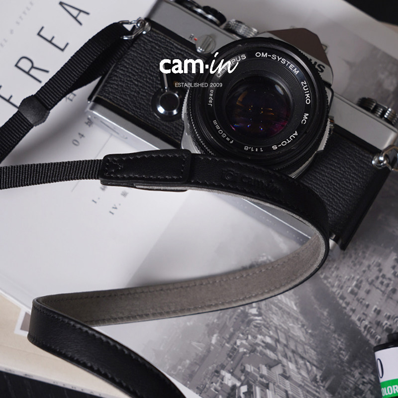 camin真皮微单相机肩 背带复古文艺适用莱卡富士索尼佳能挂脖斜挎