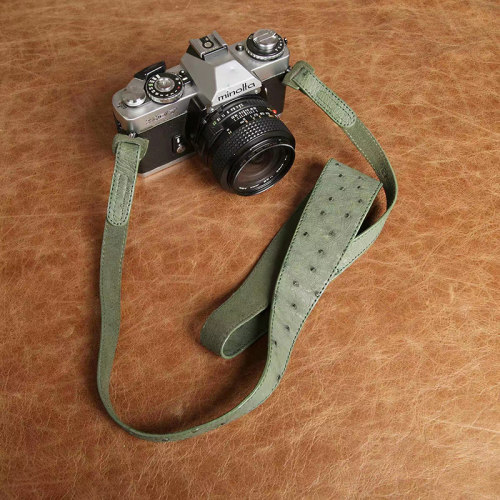 camin南非鸵鸟皮相机背带