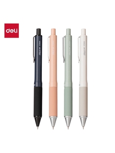 得力A99液态硅胶按动中性笔0.5mm低重心学生双珠ST速干刷题中性笔