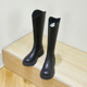 新款 厚底内增高不过膝长靴真皮V口高筒靴百搭小码 马丁靴女313233