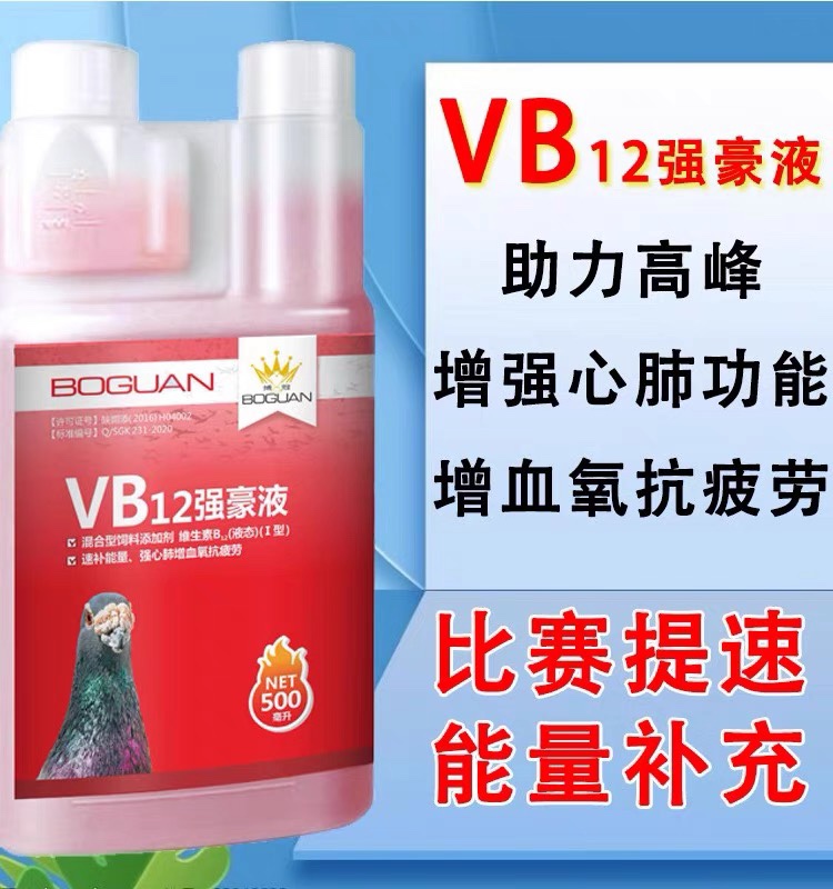 搏冠VB12强豪液500ml赛鸽子比赛提速能量补充消疲劳增血氧鸽用品