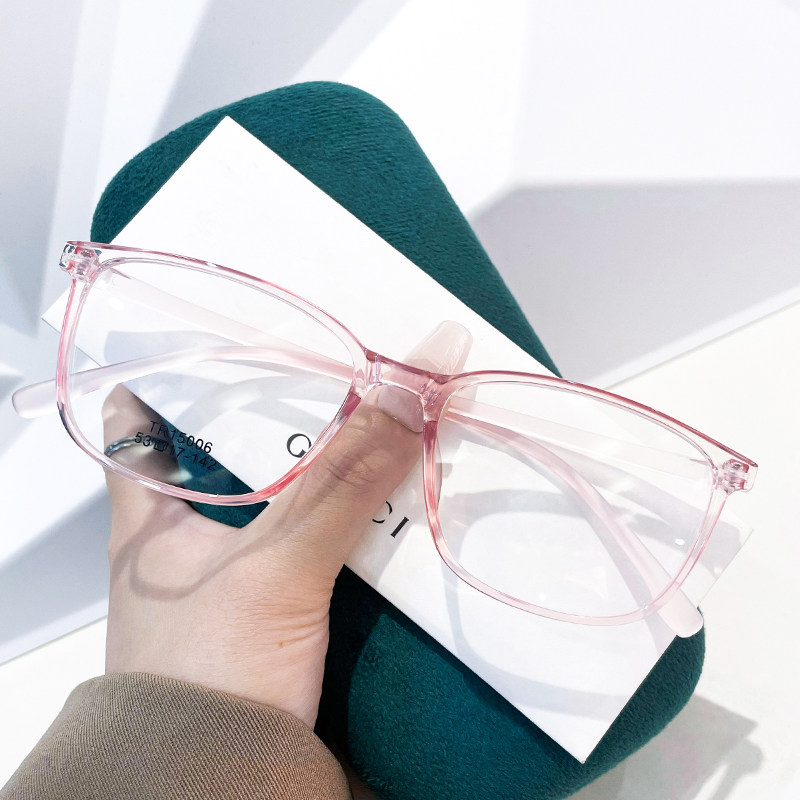 平光镜显瘦配度数眼镜框新款粉色透明防蓝光成品素颜超轻大脸近视
