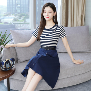 RM10574#针织连衣裙两件套2023年女装韩版百搭洋气减龄夏季套装裙子