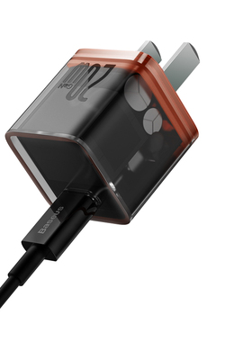 倍思 20W充电器小酷氮化镓适用苹果iPhone15ProMax充电头透明外壳iP12-16ProMax快充头PD插头手机通用Type-c