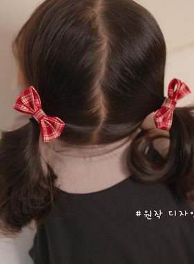 The H韩国秋冬复古发绳儿童蝴蝶结高级感扎发宝宝发圈头绳发饰