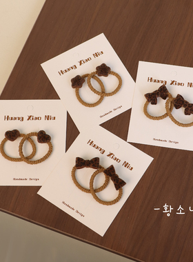 The H秋冬简约蝴蝶结发圈女童百搭发绳弹力扎马尾丸子头饰品