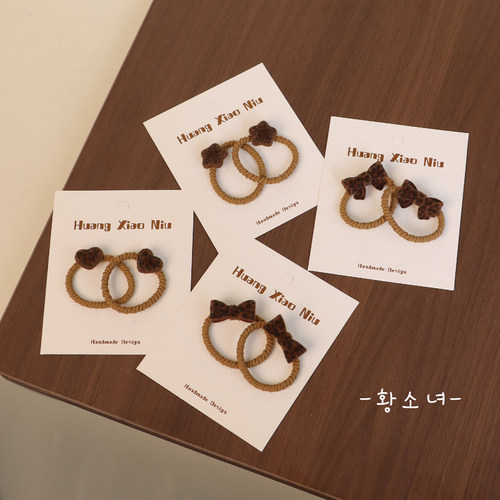 黄小妞女童蝴蝶结发圈弹力扎马尾