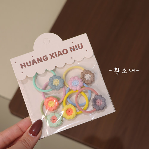 日系少女心糖果色花朵发圈套装