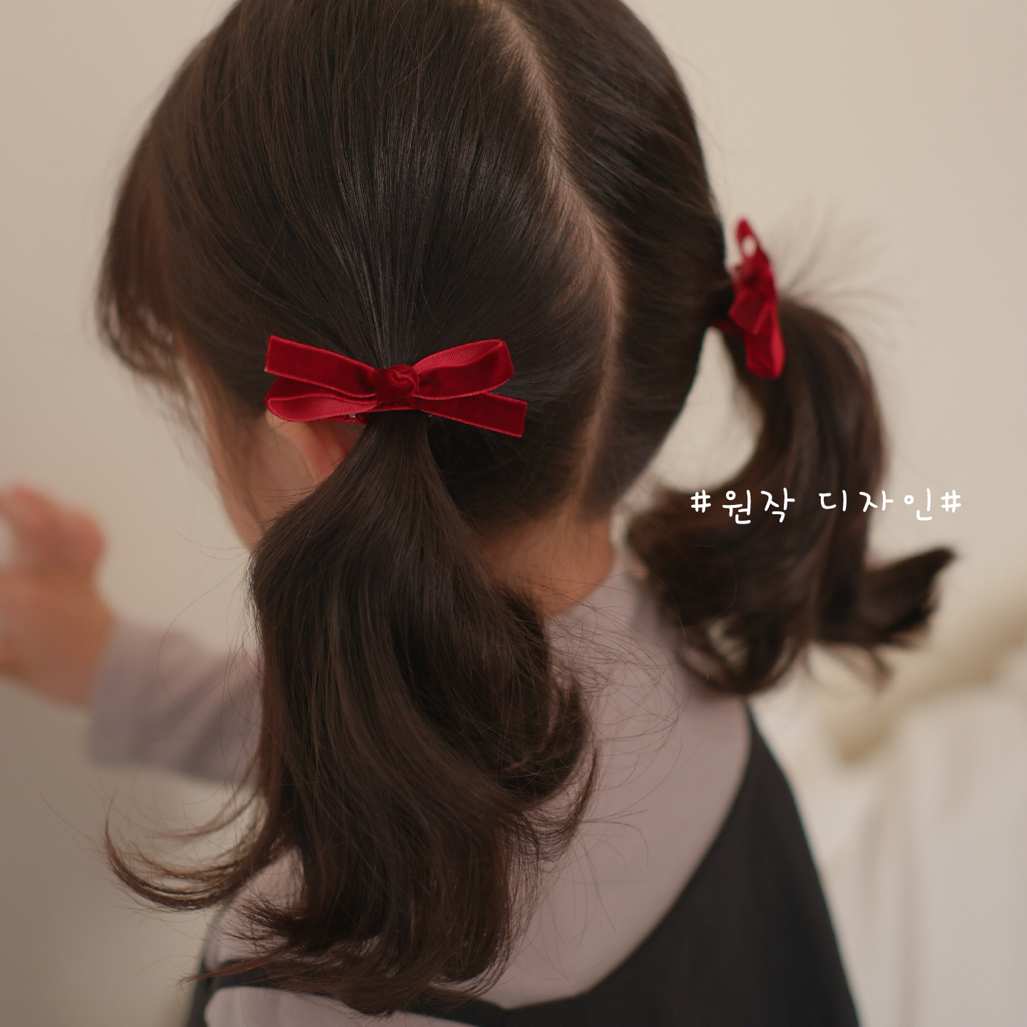 复古缪系女孩蝴蝶结公主刘海夹儿童酒红丝绒高级感夹宝宝发夹