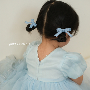 The H儿童发饰甜美蝴蝶结发夹女童发卡边夹侧边双马尾编发发夹