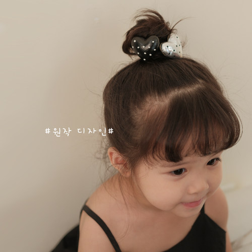 韩国儿童发绳女童波点爱心发饰