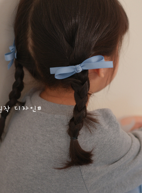 The H早秋新2025儿童蝴蝶结发夹高级感缎带布艺鸭嘴夹公主发饰