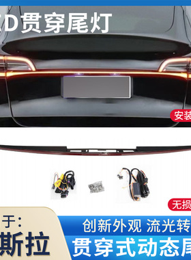 适用21-23款特斯拉Mdoel 3/Y贯穿式尾灯改装流水LED后贯穿灯长条