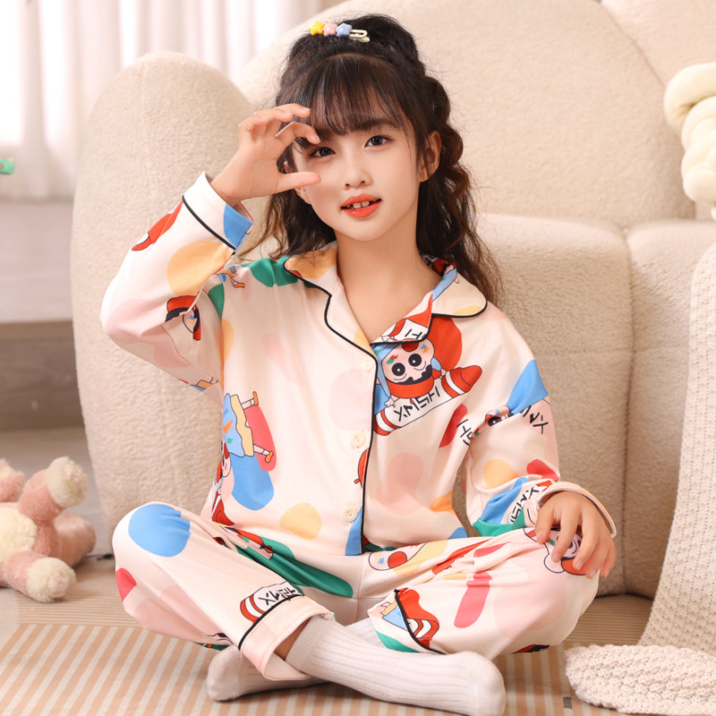 德绒儿童保暖睡衣套装女童加绒秋衣秋裤宝宝中大童加厚秋冬家居服