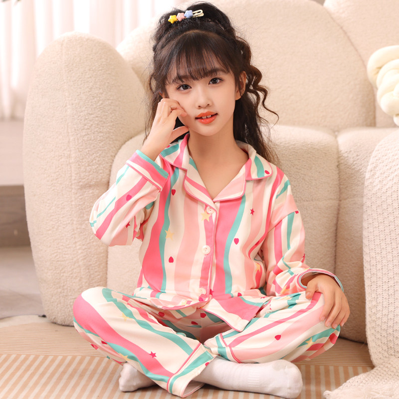 女童秋衣秋裤儿童德绒套装长袖中大童加厚睡衣小女孩加绒秋冬保暖