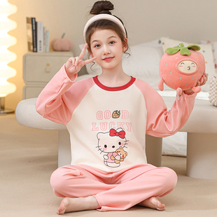 儿童睡衣女孩春秋款2025新款女童可爱大童长袖薄款家居服套装秋季