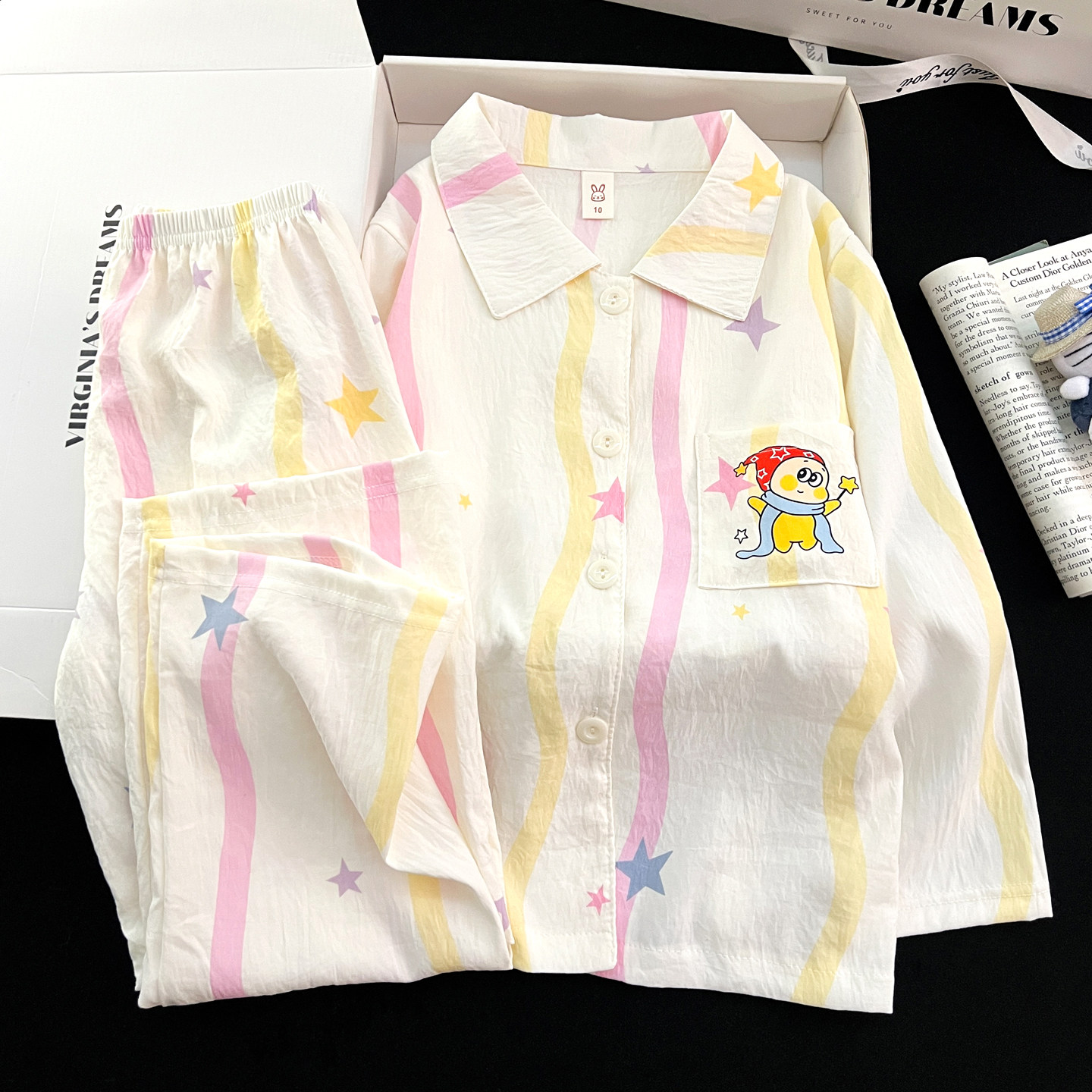 女童睡衣春秋季云朵棉长袖薄款卡通中大童可爱公主儿童家居服套装