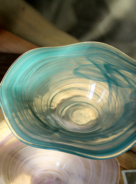 轻奢高级感盘子家用菜盘水果盘客厅茶几家用西餐盘玻璃燕麦沙拉碗