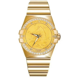 情侣手表考试学生父母时尚男女款金表镶钻钢带新年礼物防水石英表