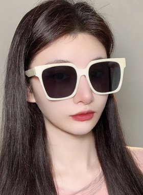 新款墨镜防紫外线  网红复古大框茶色太阳镜渐变色黑框偏光镜