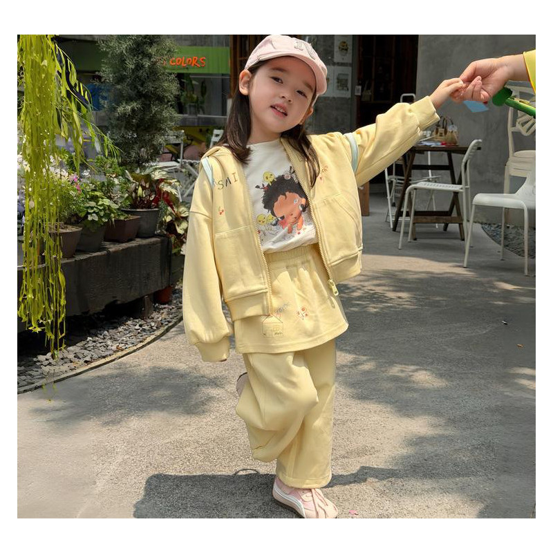 女童秋季连帽卫衣束脚裤两件套