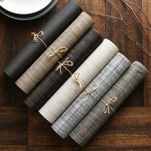 日本日式MUJIΕ多片装pvc餐垫餐桌垫西餐垫北欧日式碗垫子隔热垫