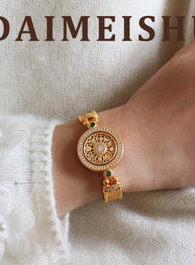 新中式复古精致可旋转锆石手链