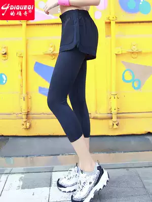 Indeed strange anti-light fake two sports tight women Capri pants quick-dry running pants yoga pants summer thin fitness fitness