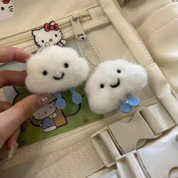 可爱吱吱叫云朵钥匙扣情侣挂件背包挂件出行挂件钥匙扣