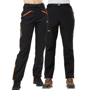 库克鲨鱼户外秋冬软壳裤男女防风防水冲锋登山加绒加厚登山滑雪裤