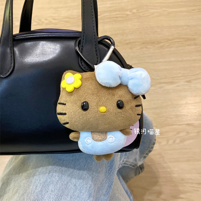 女明星KT猫包挂件hello格纹摩卡玉桂狗美乐蒂库洛米书包挂饰