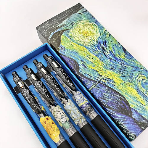 新款斑马ZEBRA梵高限定笔DIY款中性笔JJ15不晕染速干黑色笔0.5mm