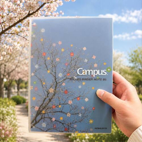 KOKUYO国誉活页本四孔Campus花间留白可拆卸活页换芯B5学生笔记本