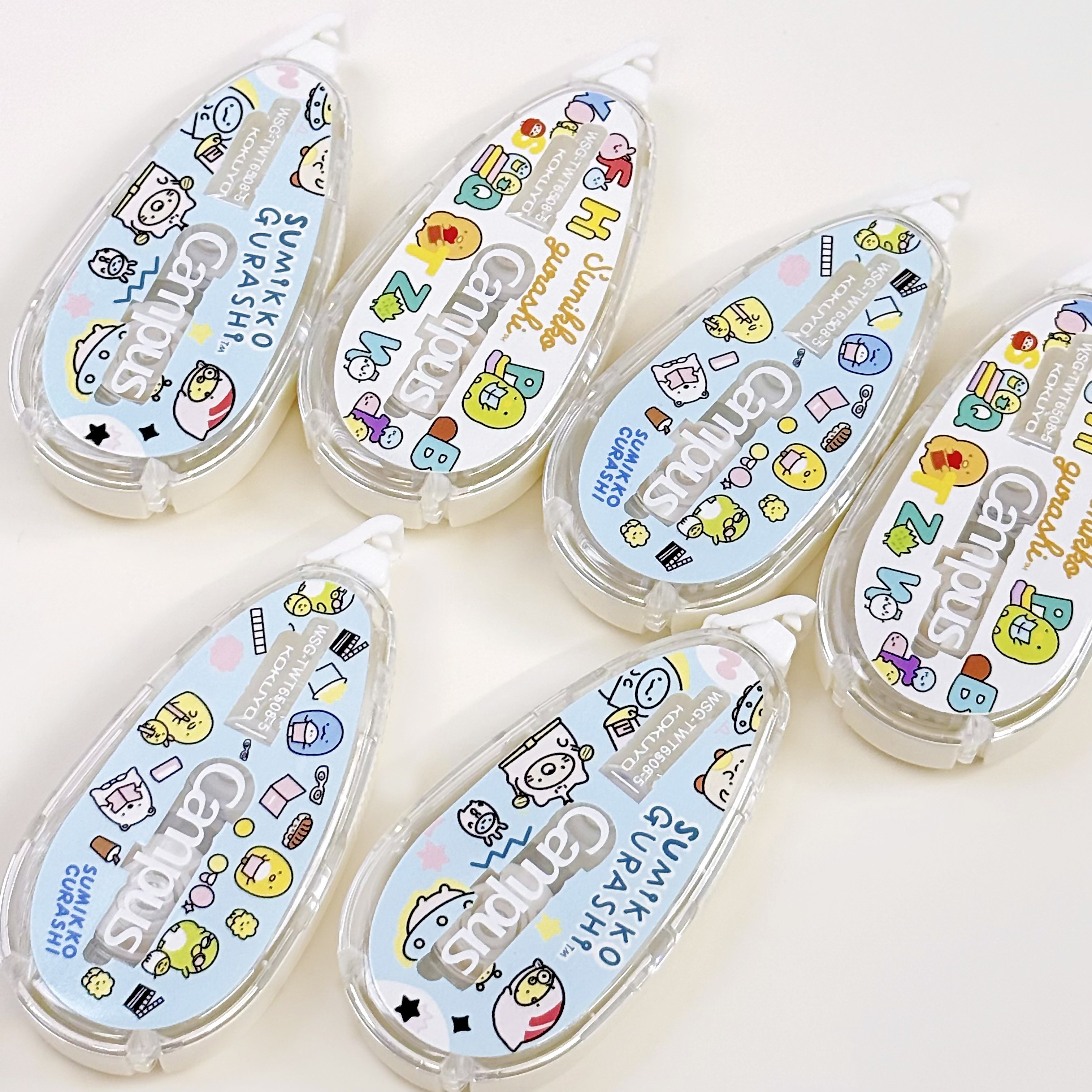 新款日本kokuyo国誉角落生物卡通可爱修正带DIY限定Campus大容量