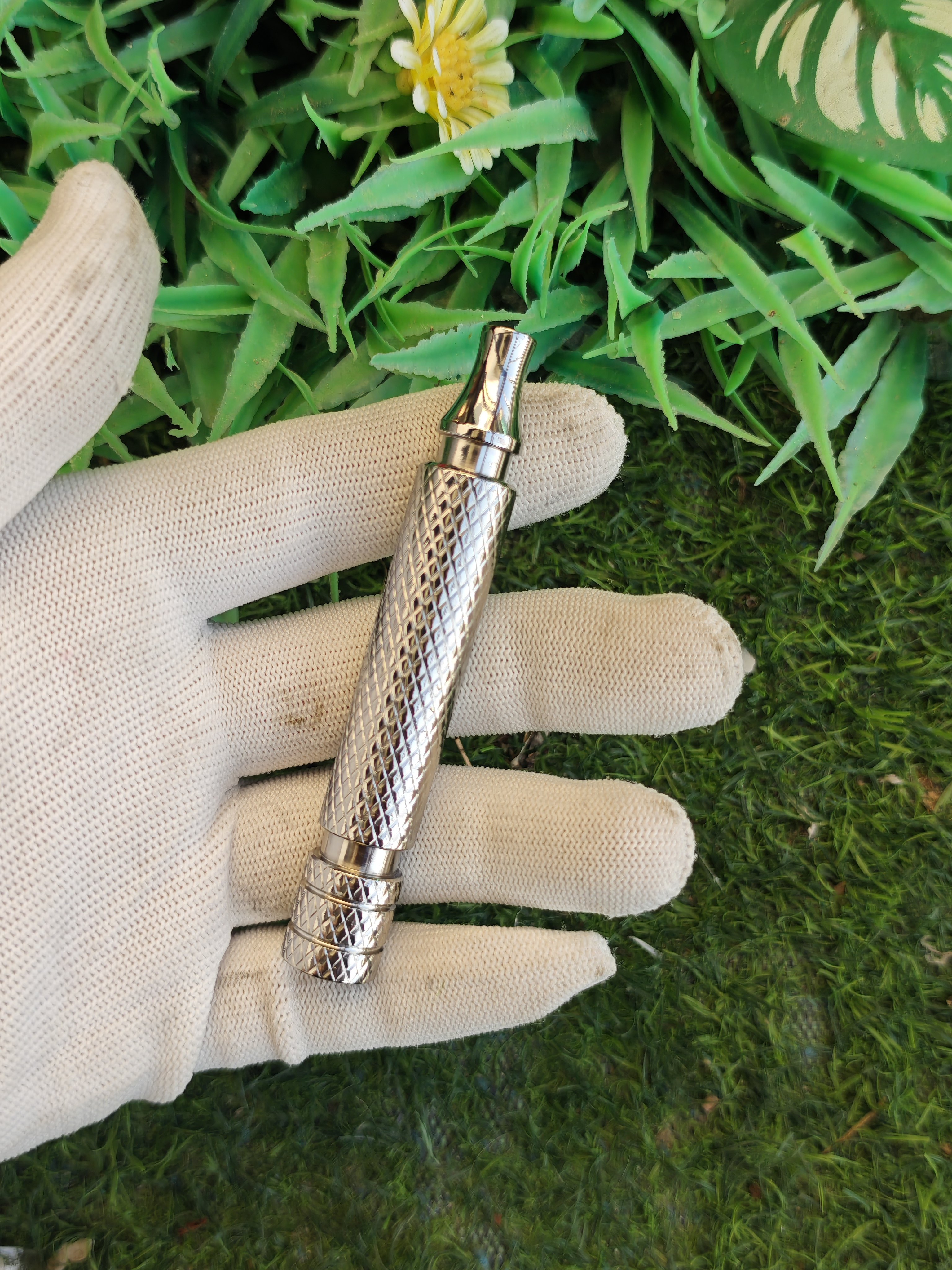 网纹抛光版钛合金tc4老式安全剃须刀手柄内螺纹m5x0.8通用配件