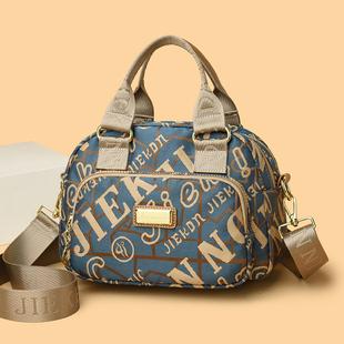 杰克丹妮新款帆布斜挎包包手提包大容量休闲牛津布女多层妈妈潮包
