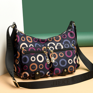 杰克丹妮新款大容量妈妈女包斜挎帆布休闲中老年单肩包斜挎女包包