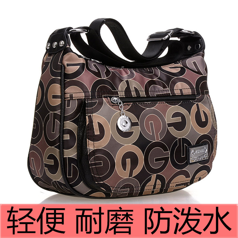 中老年布包秋冬斜挎女妈妈牛津布休闲大容量防水单肩旅行帆布女包